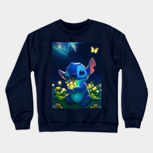 Stitch flower garden Crewneck Sweatshirt